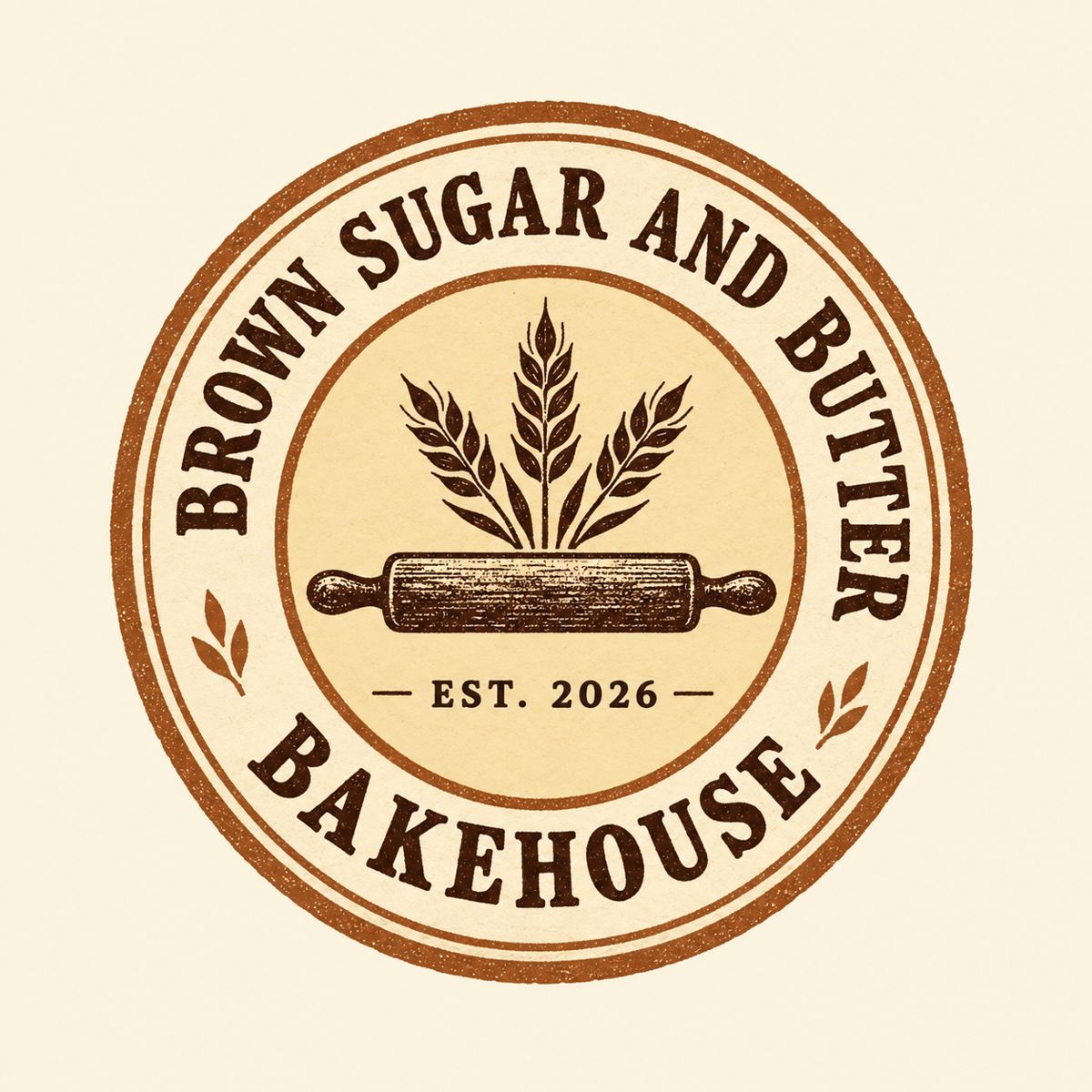 Brown Sugar and Butter Bakehouse stamp logo